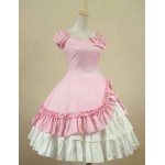 L110 Custom Made to order Spandex cotton Poplin Lolita Gothic Ruffle Bowknot Big Swing Gown Regular Size XS S M L XL & Plus size 1x-10x (SZ16-52)
