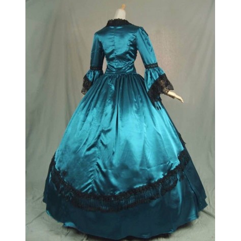 L112 Custom Made to order Satin&Lace Lolita Wedding A-Line Maxi Dress Regular Size XS S M L XL & Plus size 1x-10x (SZ16-52)