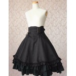 L114 Custom Made to order Spandex cotton Poplin Lolita High Waist Full Skirt Regular Size XS S M L XL & Plus size 1x-10x (SZ16-52)