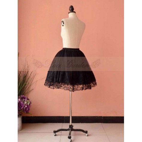 L123 Custom Made to order Tulle/Lace Lolita Tulle A-line Flared Skater Mini Skirt Regular Size XS S M L XL & Plus size 1x-10x (SZ16-52)