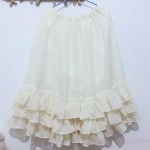 L136 Custom Made to order Chiffon Lolita A-Line Chiffon Tiered Ruffle Skirts Regular Size XS S M L XL & Plus size 1x-10x (SZ16-52)