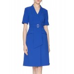 L179 Custom Made to order Cotton Jersey Short Sleeve V-Neck Work Office Formal Dress Regular Size XS S M L XL & Plus size 1x-10x (SZ16-52)