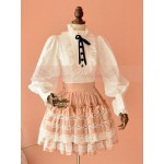 L20 Custom Made to order Poplin Balloon Sleeve Ruffle Lolita Gothic Blouse Shirt Regular Size XS S M L XL & Plus size 1x-10x (SZ16-52)