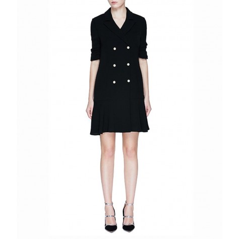 L207 Custom Made to order Polyester Lapel Half Sleeve Business Work Office Dress Regular Size XS S M L XL & Plus size 1x-10x (SZ16-52)