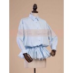 L28 Spandex cotton Poplin Peplum Lolita Gothic Blouse Shirt Regular Size XS S M L XL & Plus size 1x-10x (SZ16-52)