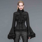 L333 Custom Made To Order Cotton spandex poplin/Lace Princess Retro Flare Sleeve Gothic Blouse Regular Size XS S M L XL & Plus size 1x-10x (SZ16-52)