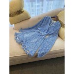 L762 Custom Made To Order Chiffon V-Neck Belted Jumpsuit Floral Shorts Summer Size XS S M L XL 0X1X2X3X4X5X6X7X8X9X10X
