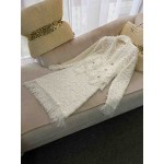 L770 Custom Made to order Tweed Double-Breasted Tassel Coat 2 Piece Suit Regular Size XS S M L XL & Plus size 1x-10x (SZ16-52)