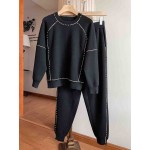 L827 Custom Made to order Jersey Women's Loose Casual Two-Piece Set Regular Size XS S M L XL & Plus size 1x-10x (SZ16-52)