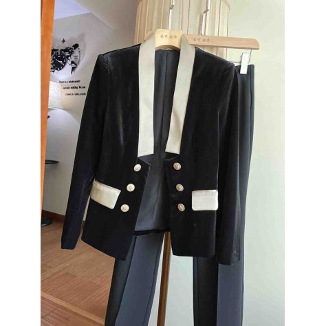 L847 Custom Made to order Velvet Long Sleeve Vintage Velvet Contrast Coat Regular Size XS S M L XL & Plus size 1x-10x (SZ16-52)