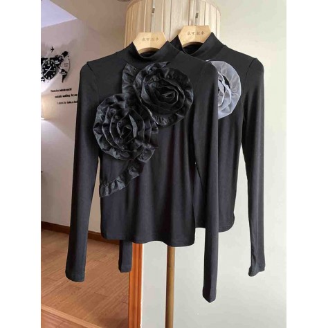 L860 Custom Made To Order Jersey High Neck Slimming Stretch T-Shirt Regular Size XS S M L XL & Plus size 1x-10x (SZ16-52)