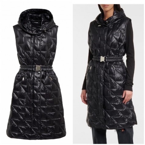 L942 Custom Made to order Down Hooded Belted thickened Quilted Vest Coat Regular Size XS S M L XL & Plus size 1x-10x (SZ16-52)